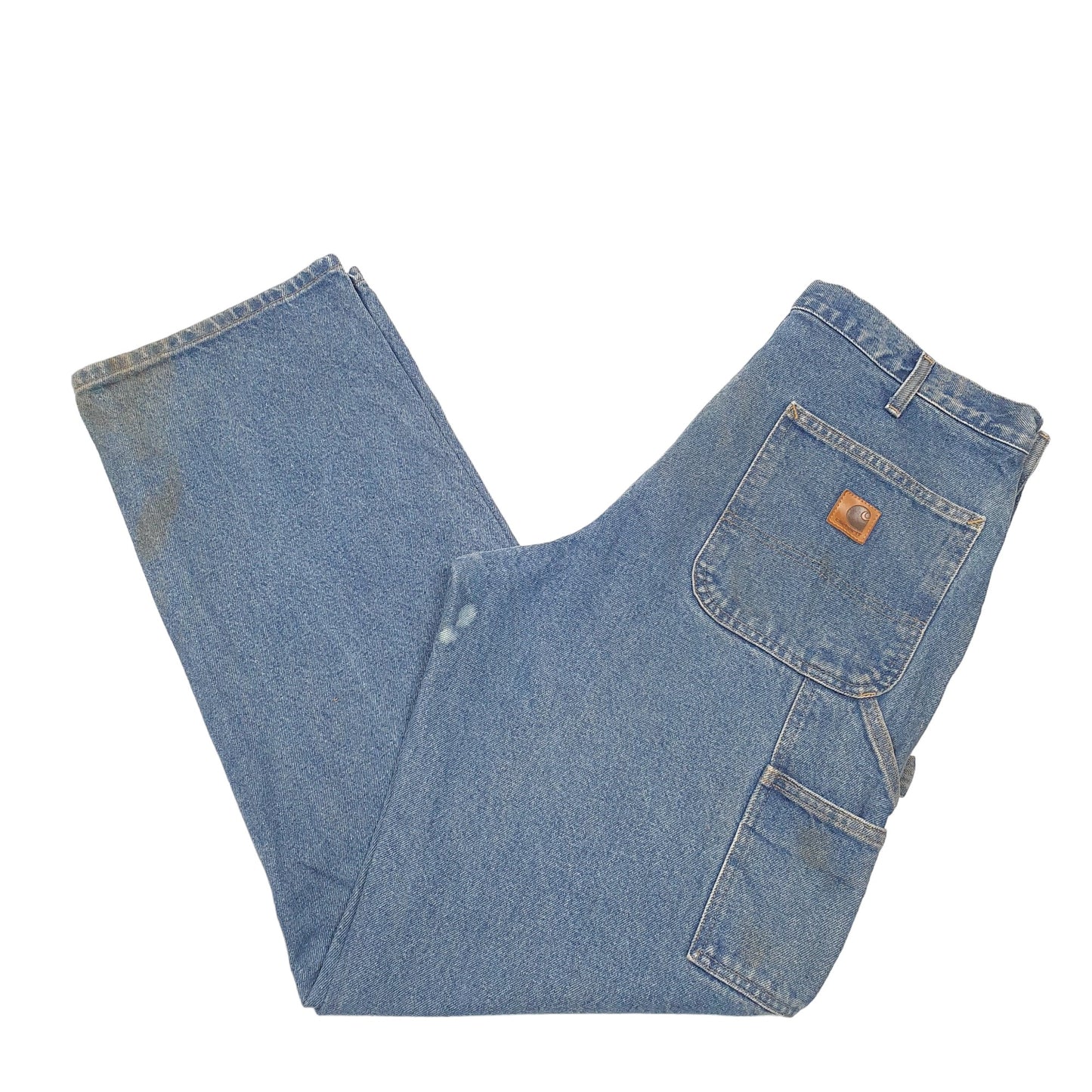 Mens Blue Carhartt Carpenter Original Fit B236 JeansW34 L34