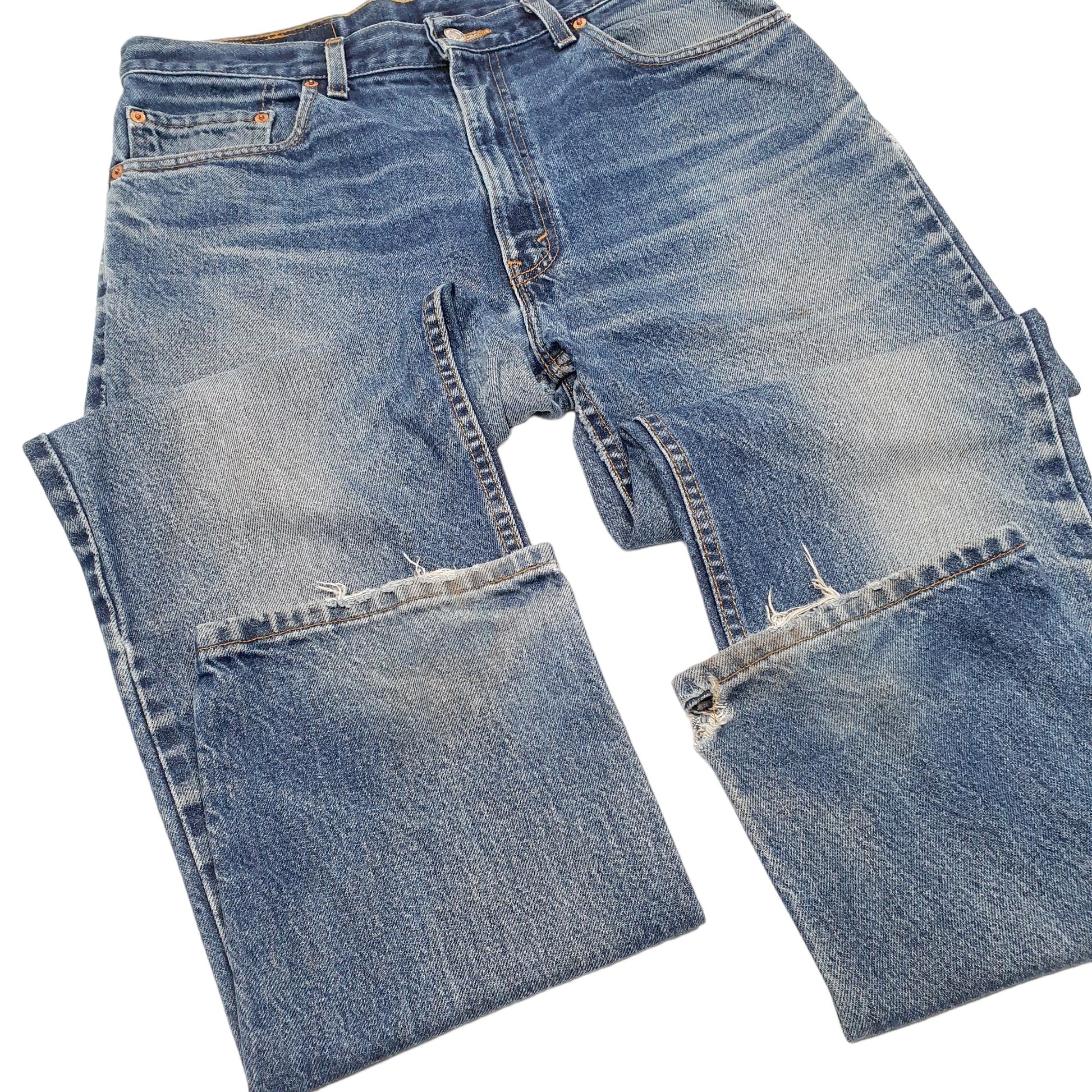 Mens Blue Levis Vintage Made In USA 90s 505 JeansW34 L30