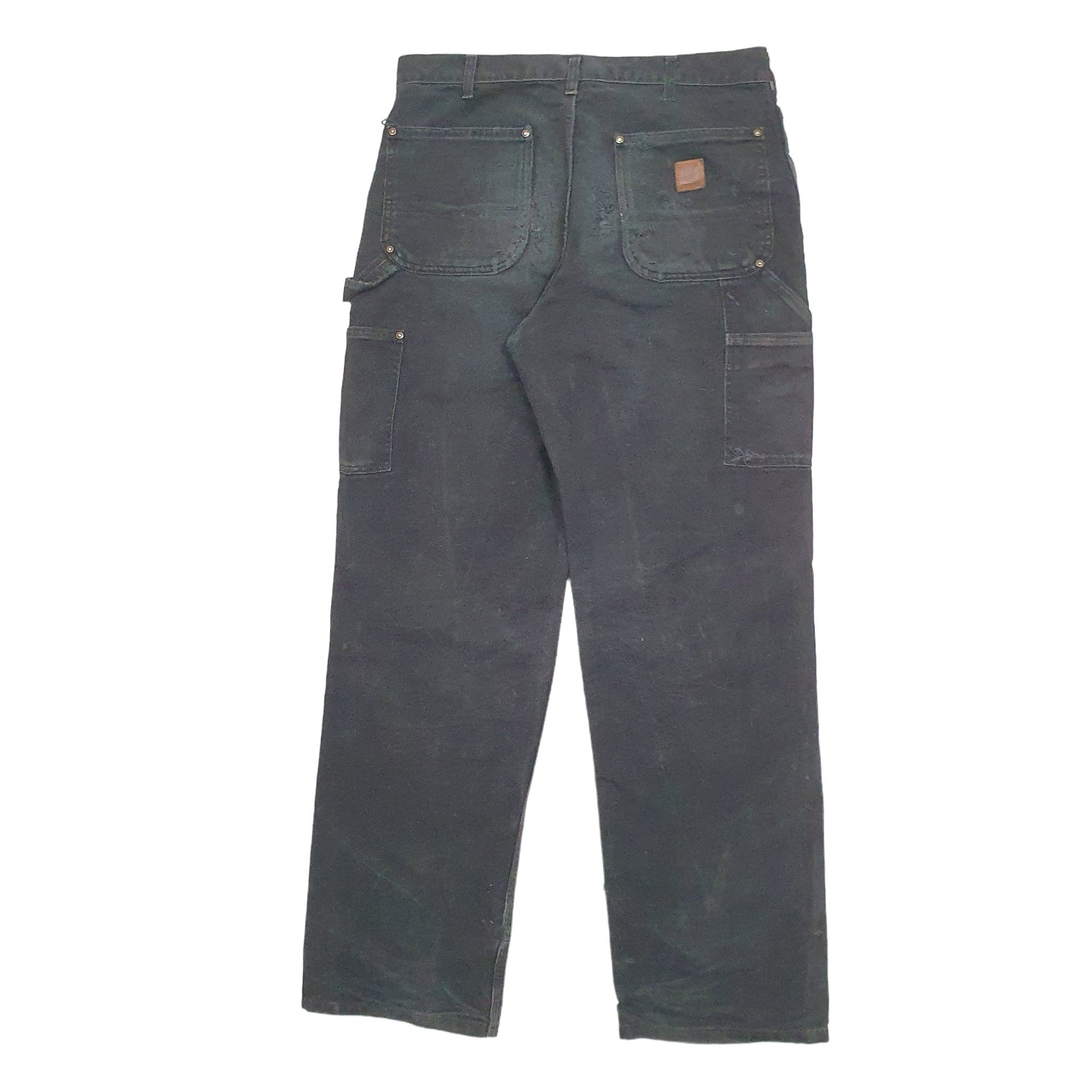 Mens Black Carhartt B136 Double Knee Carpenter Trousers