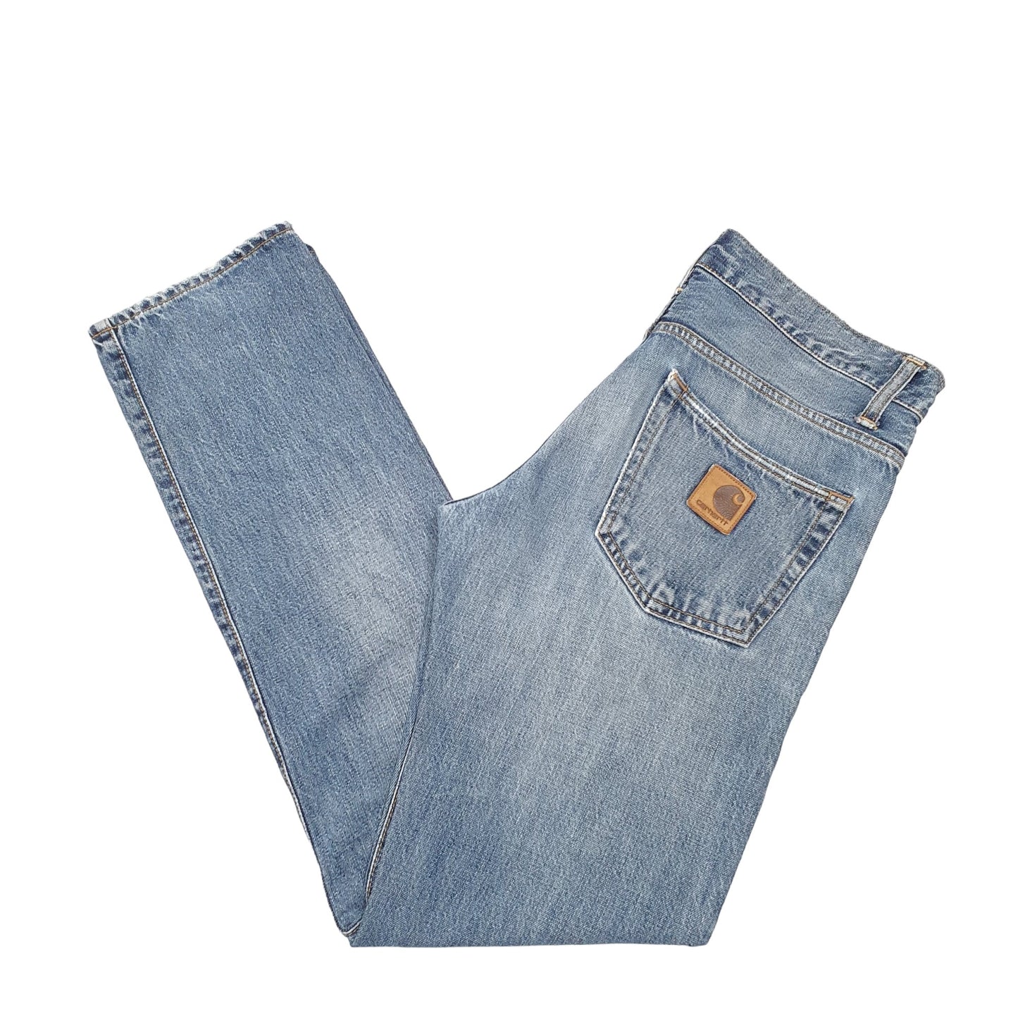 Mens Blue Carhartt Tapered Klondike WIP Casual JeansW32 L32