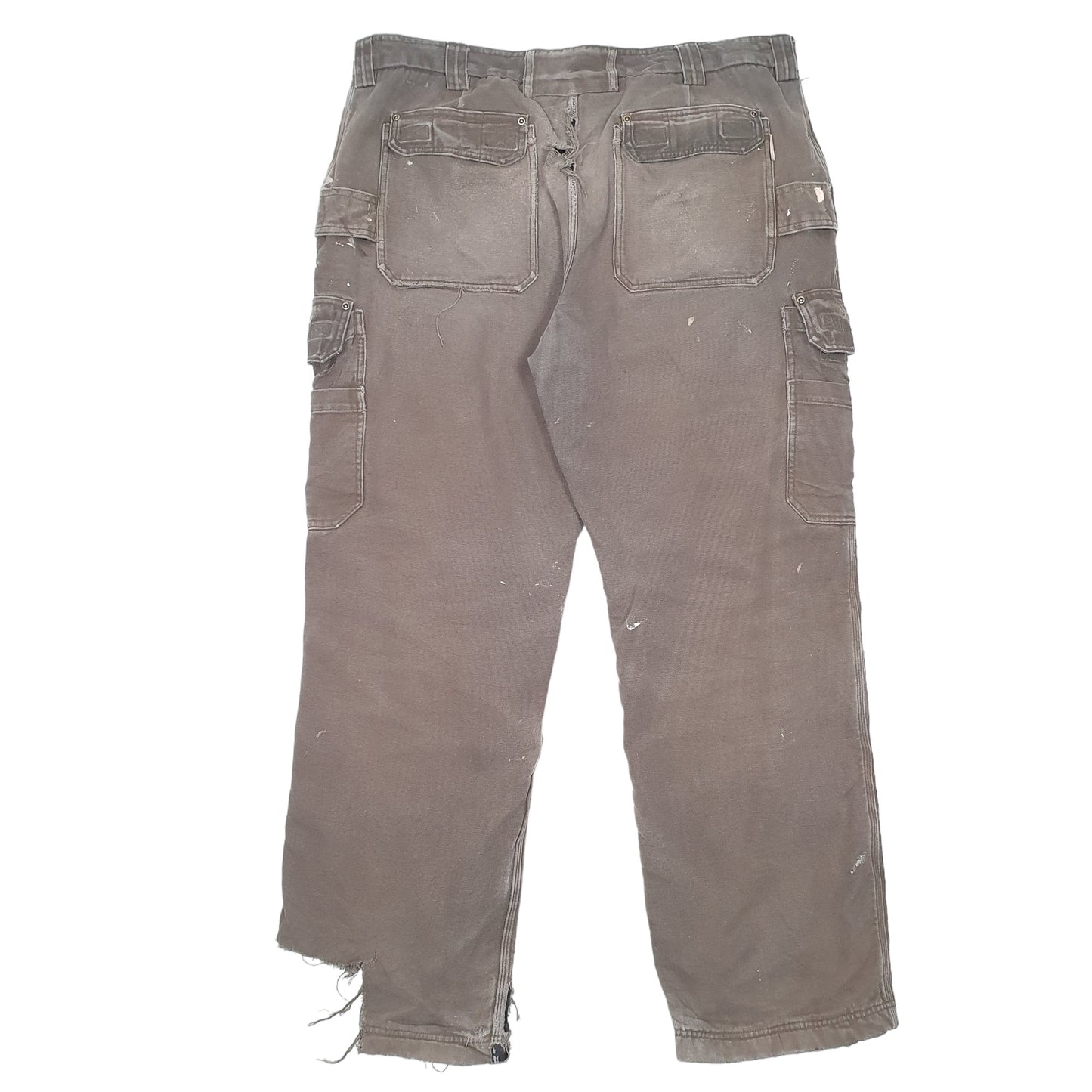 Mens Khaki Duluth Polyester lined Insulated Carpenter Trousers