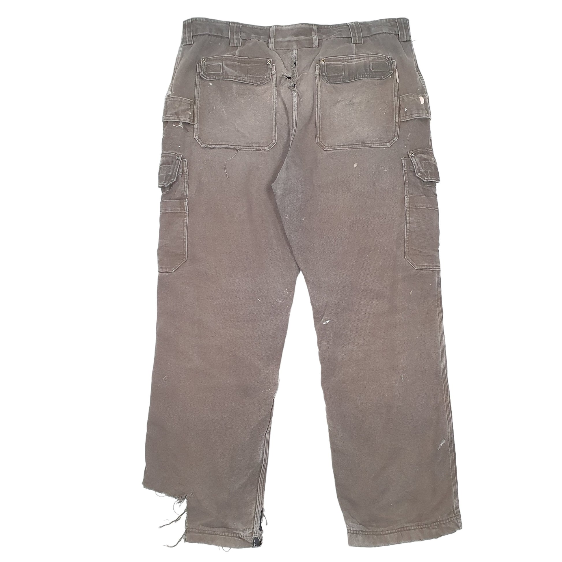 Mens Khaki Duluth Polyester lined Insulated Carpenter Trousers