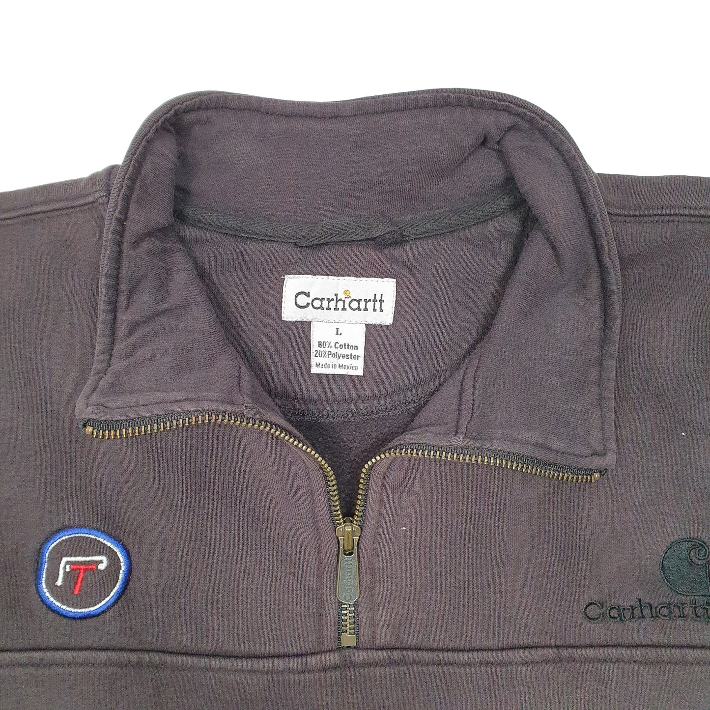 Mens Black Carhartt Workwear USA Quarter Zip Jumper