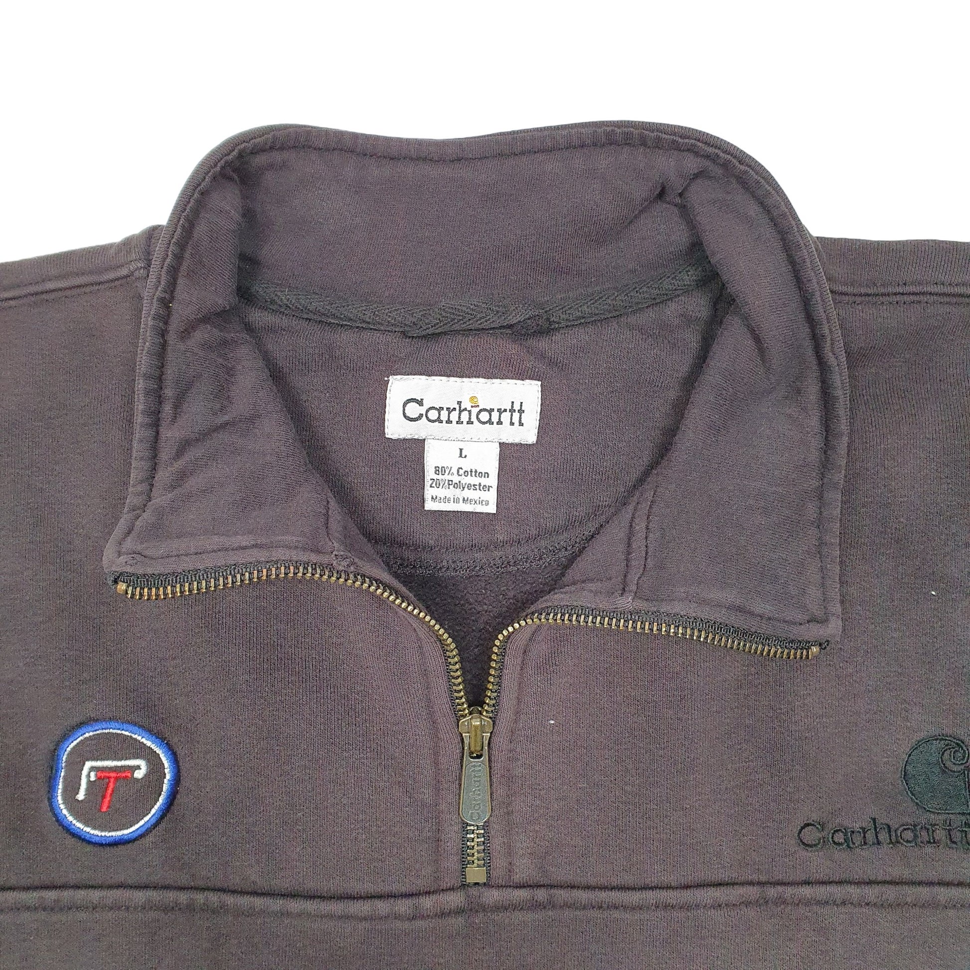 Mens Black Carhartt Workwear USA Quarter Zip Jumper