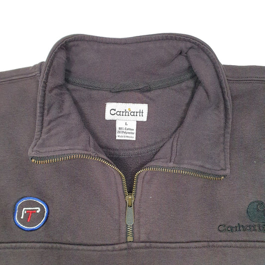Mens Black Carhartt Workwear USA Quarter Zip Jumper