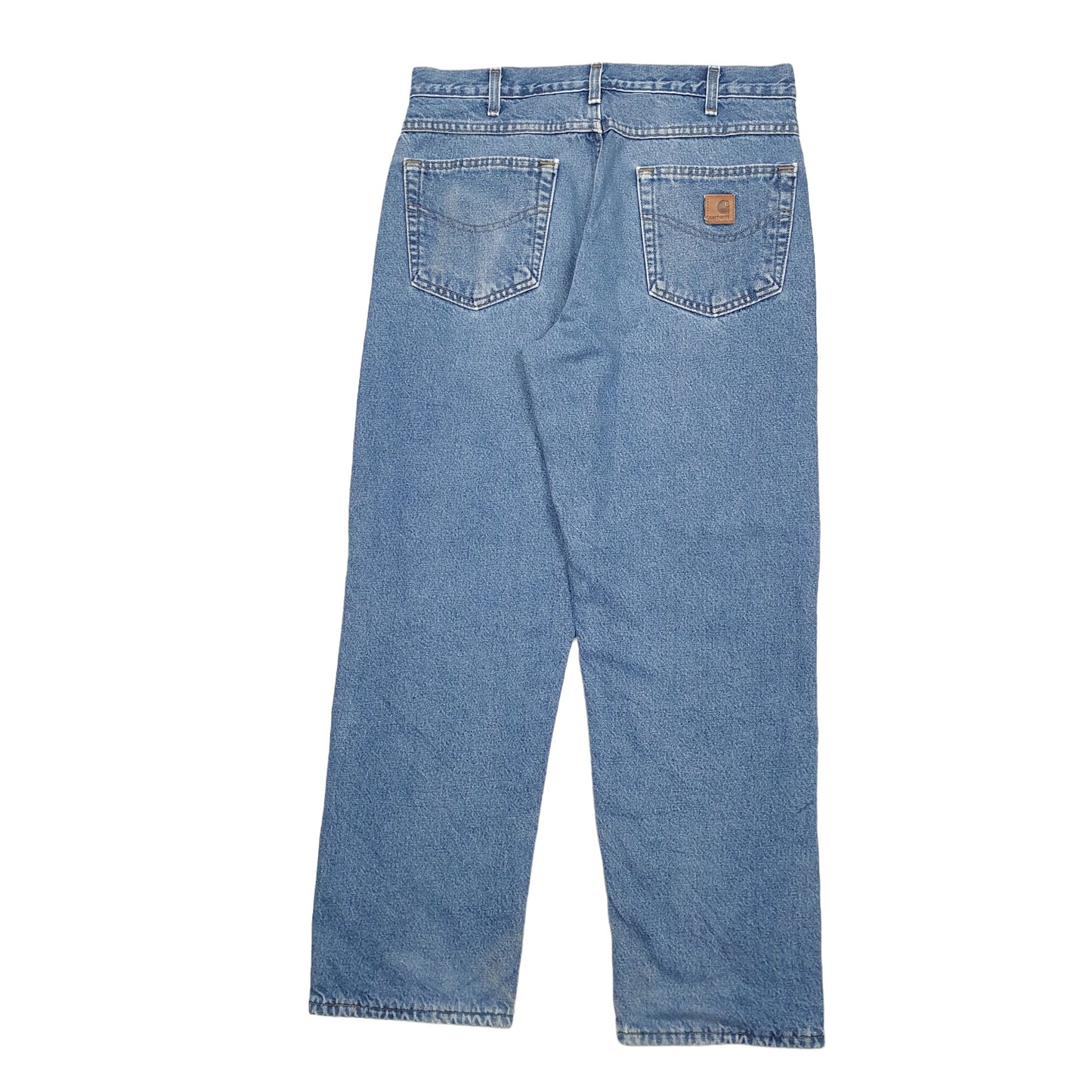 Mens Blue Carhartt B155 Lined Thermal Winter Casual JeansW33 L30