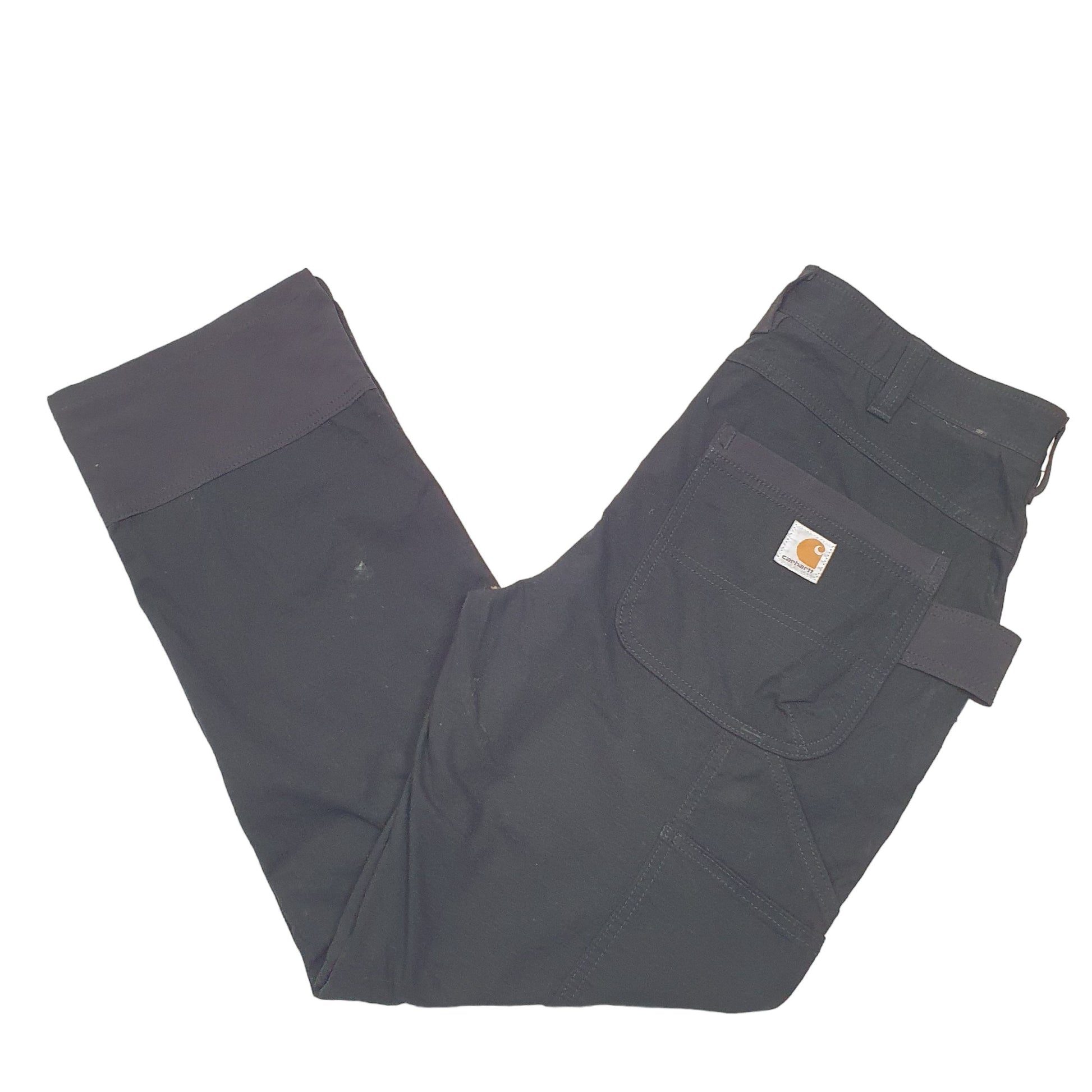 Mens Black Carhartt Utility Ripstop Double Knee Cargo Trousers