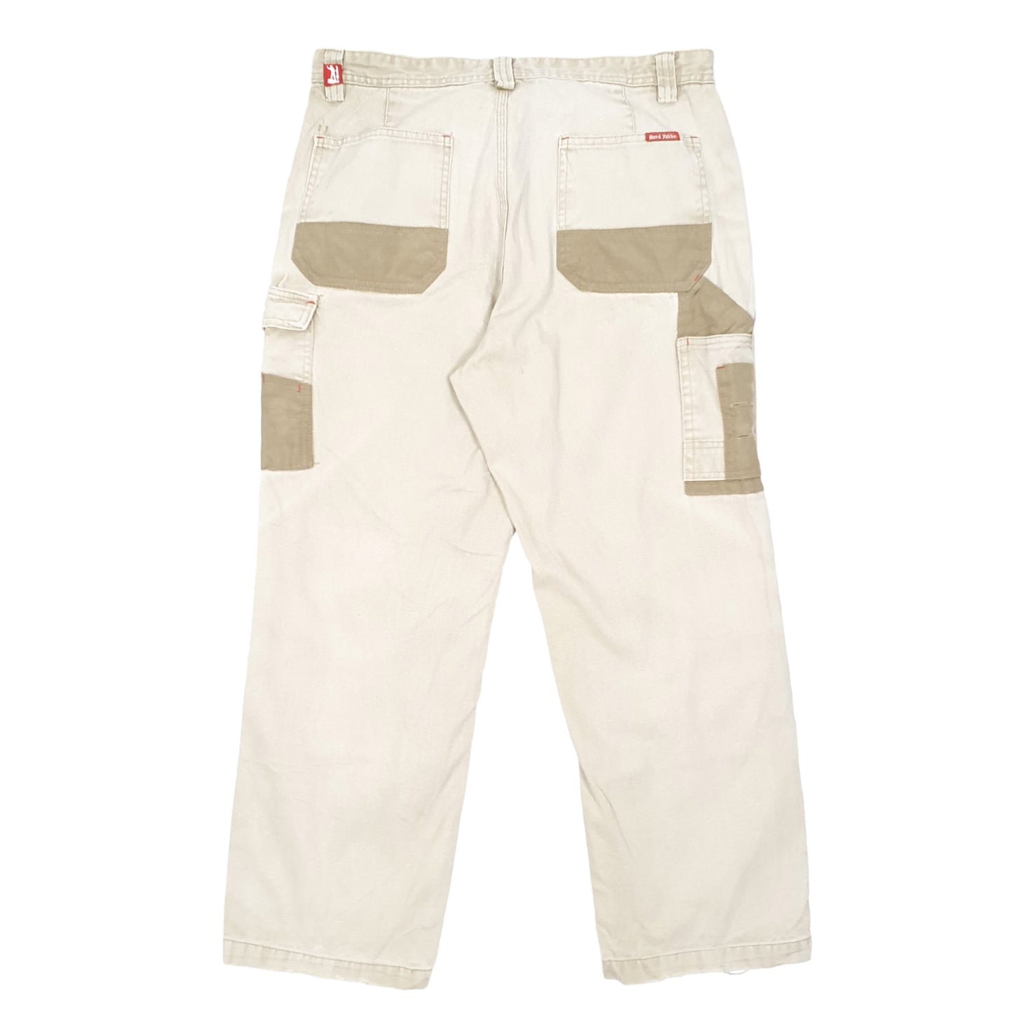 Mens Beige Hard Yakka Double Knee Utility Cargo Trousers