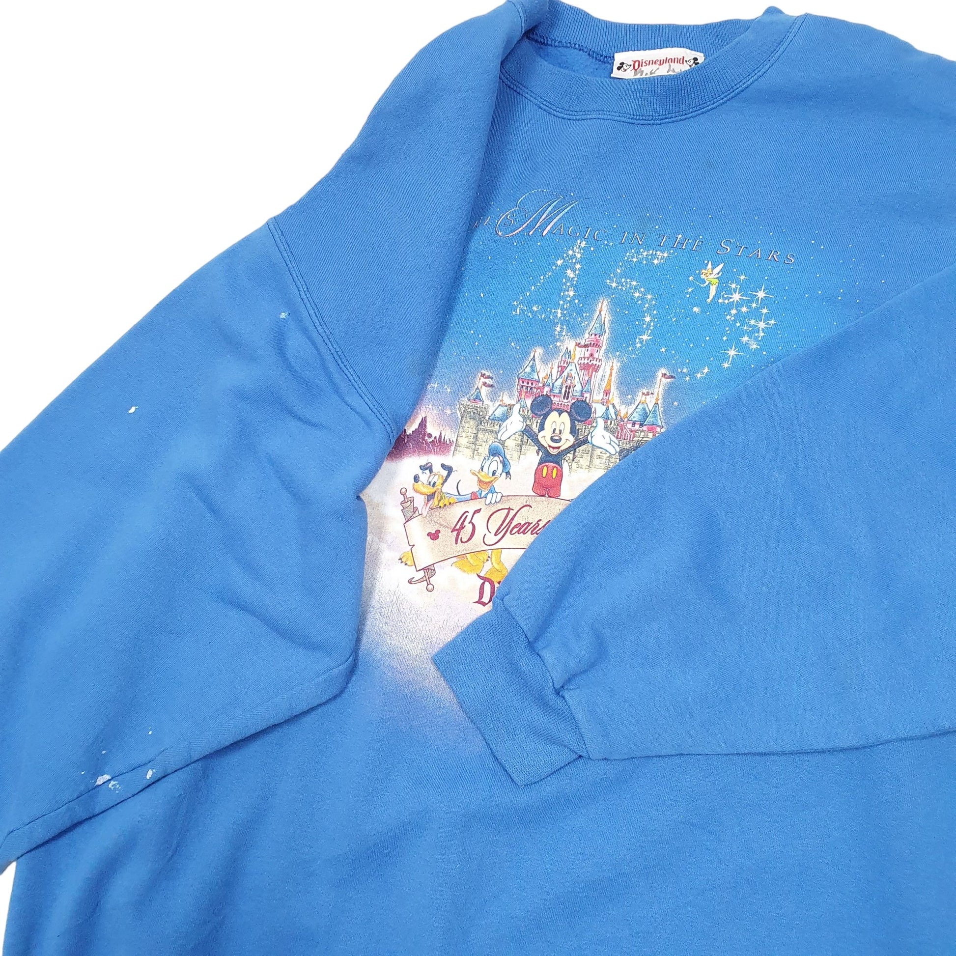 Mens Blue Disney Disneyland Vintage Made In USA Crewneck Jumper