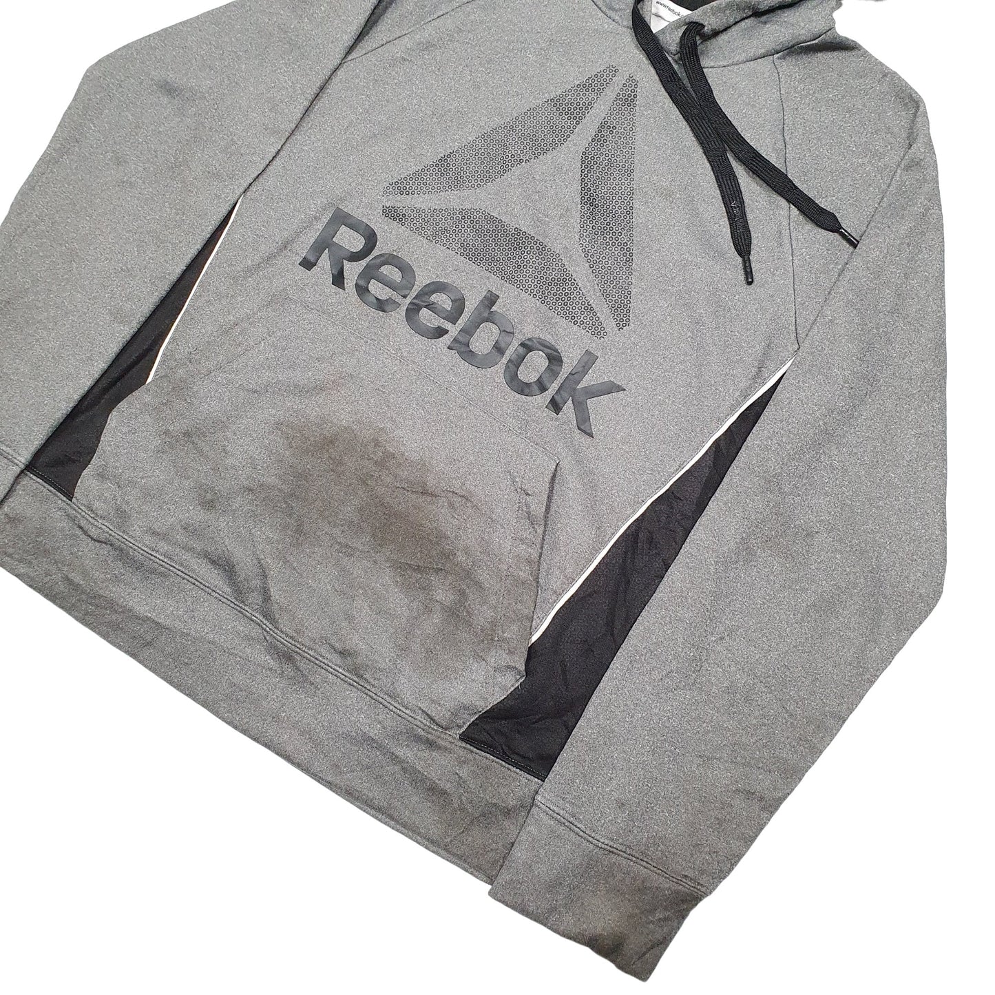Mens Grey Reebok Active Hoodie Jumper