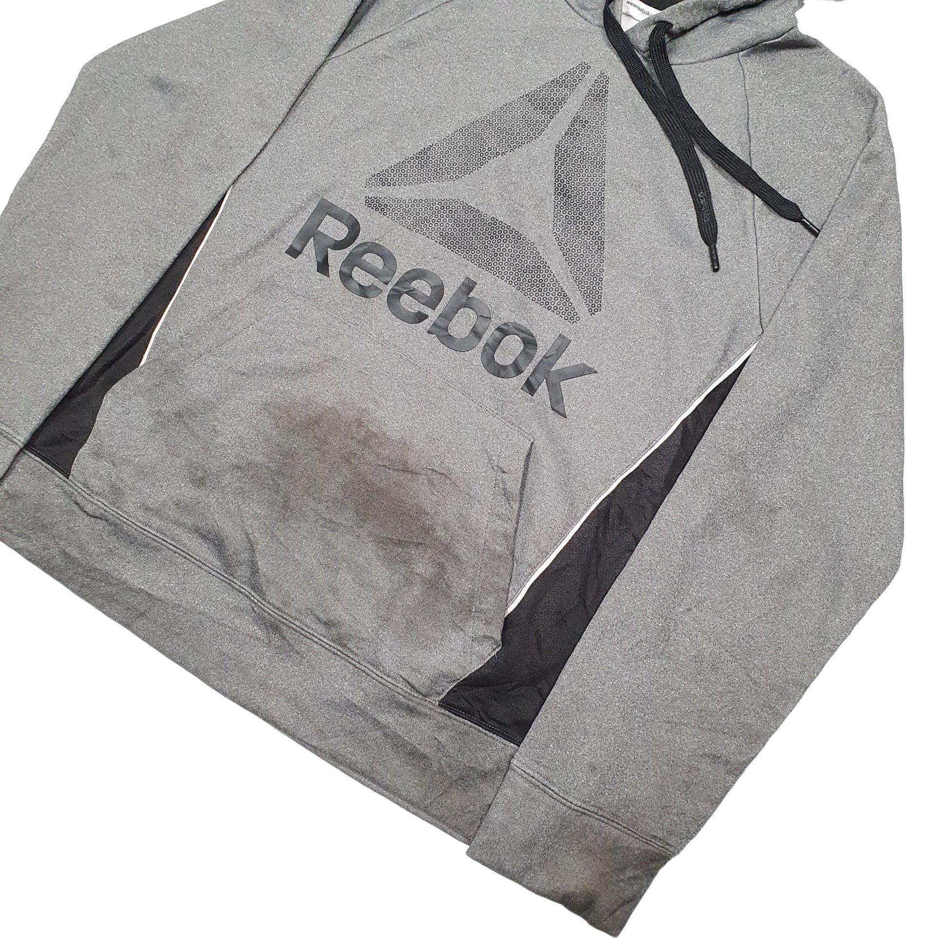 Mens Grey Reebok Active Hoodie Jumper