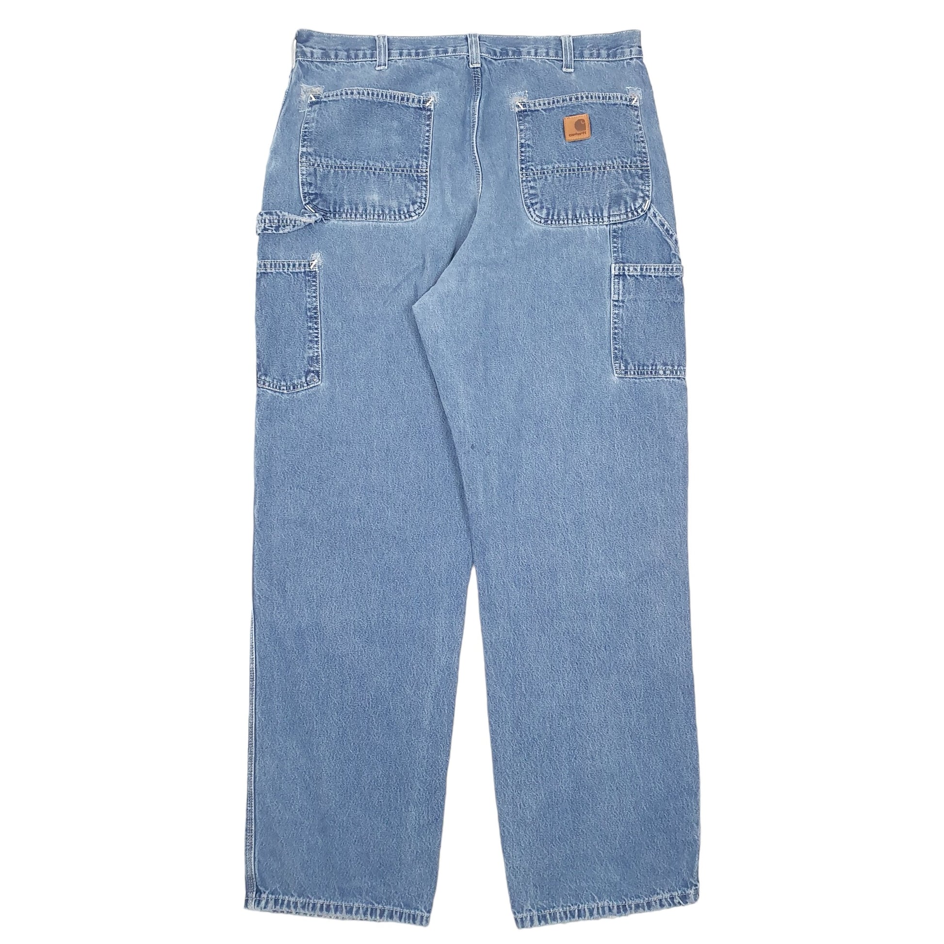 Mens Blue Carhartt Carpenter Dungaree Fit B13 JeansW36 L32