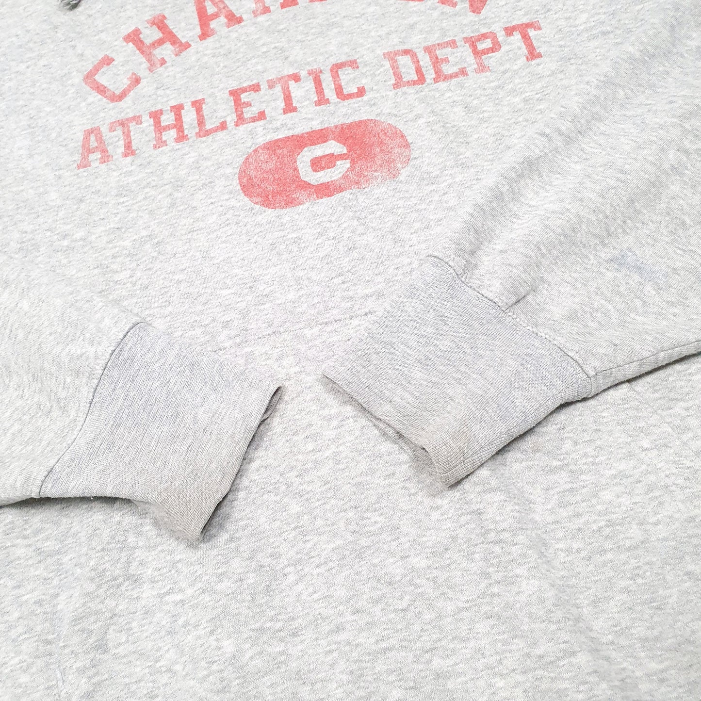 Mens Grey Champion Athletic Dept Hoodie Jumper