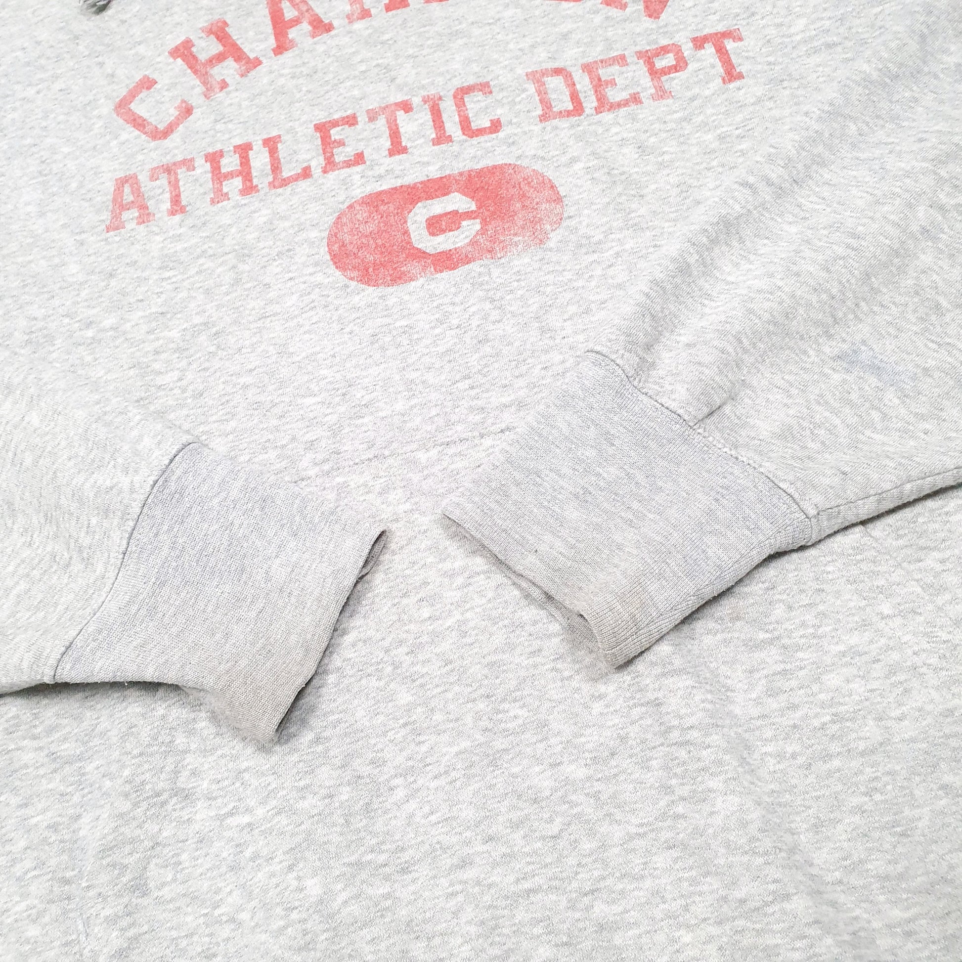 Mens Grey Champion Athletic Dept Hoodie Jumper