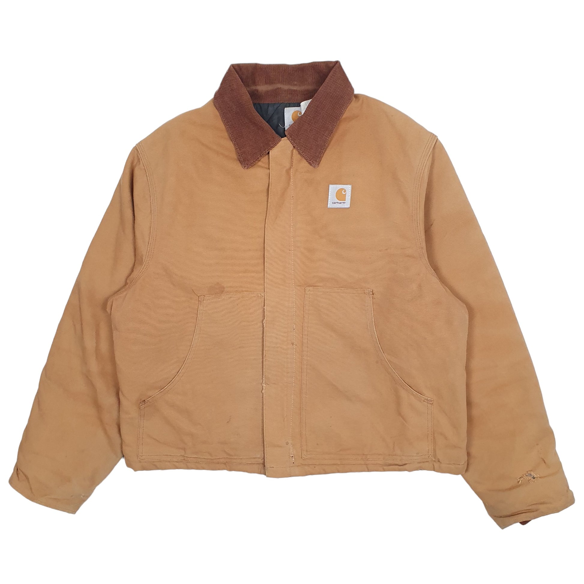 Mens Tan Carhartt JQ186 Vintage Union Made USA 1997 Detroit Chore  Coat