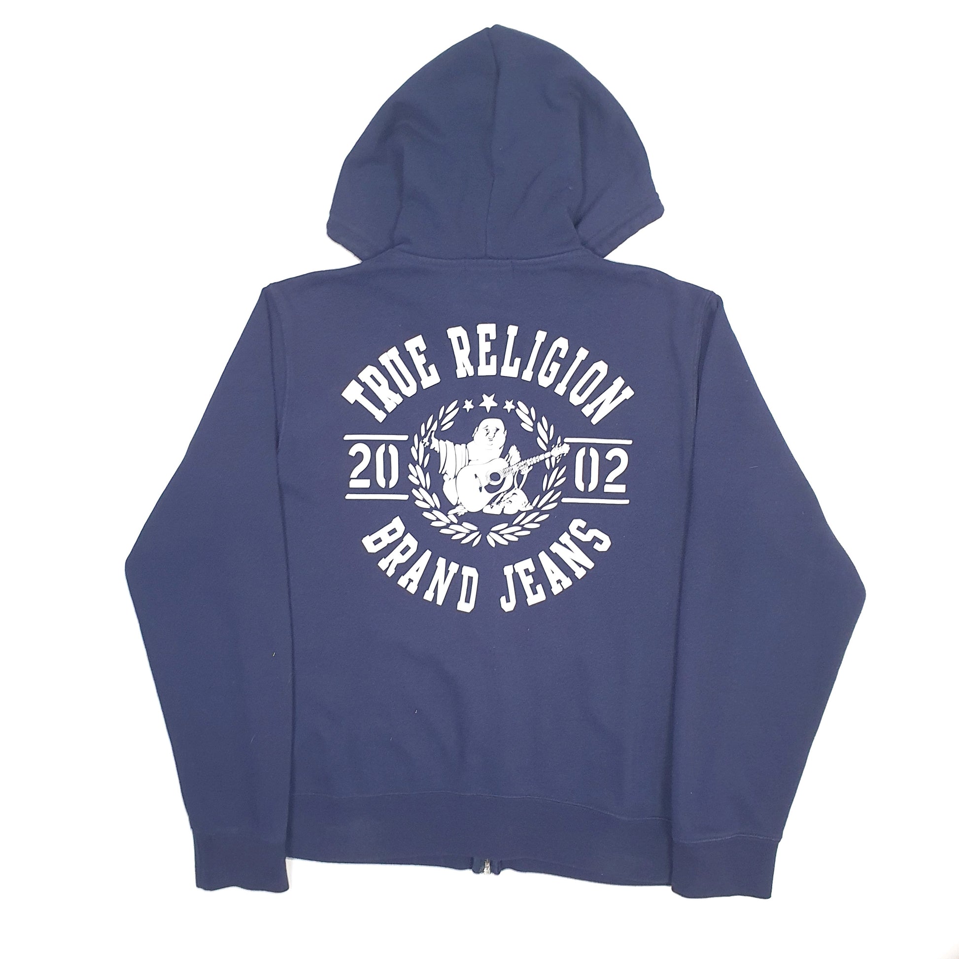 Mens Navy True Religion Hoodie Full Zip Jumper