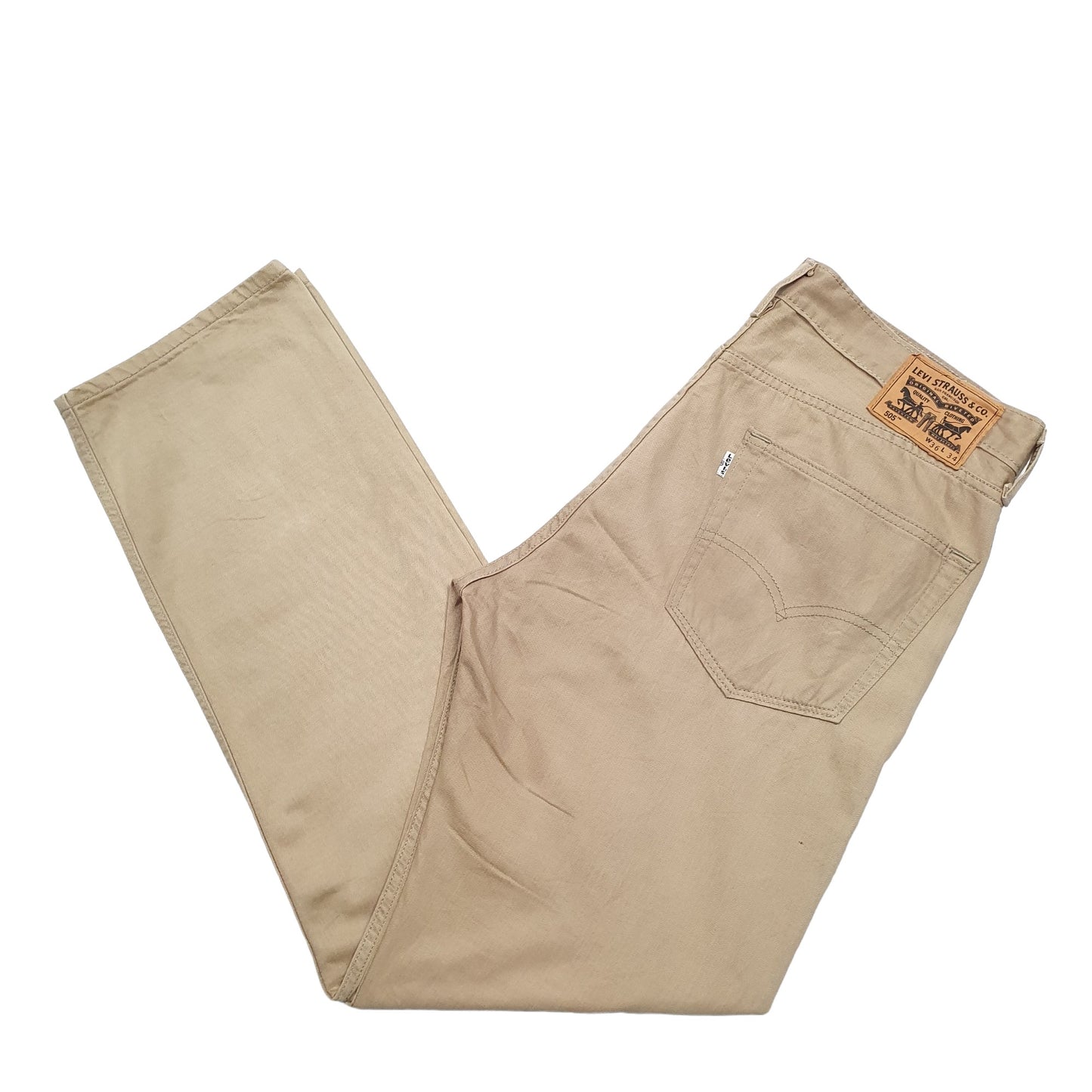 Mens Beige Levis  505 JeansW36 L34