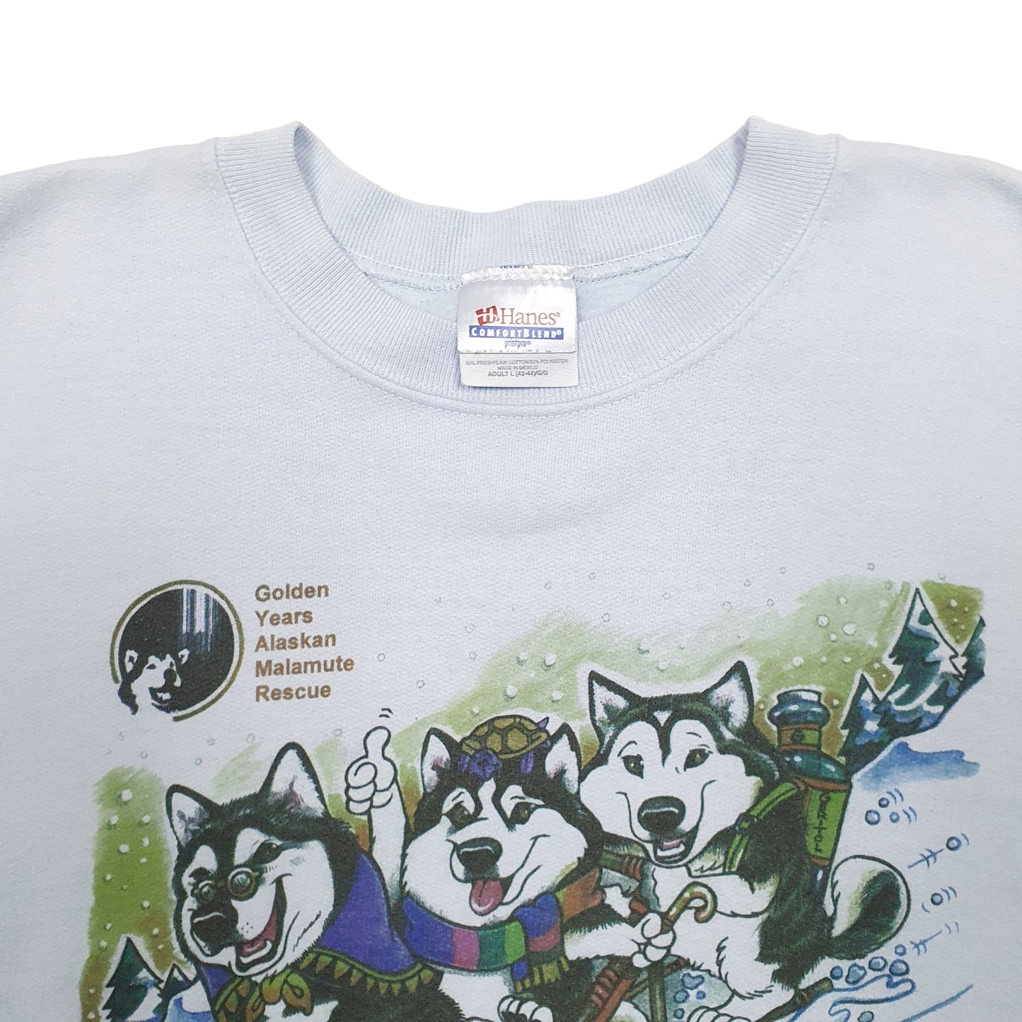 Mens Blue Hanes Alaska Rescue Dogs Crewneck Jumper