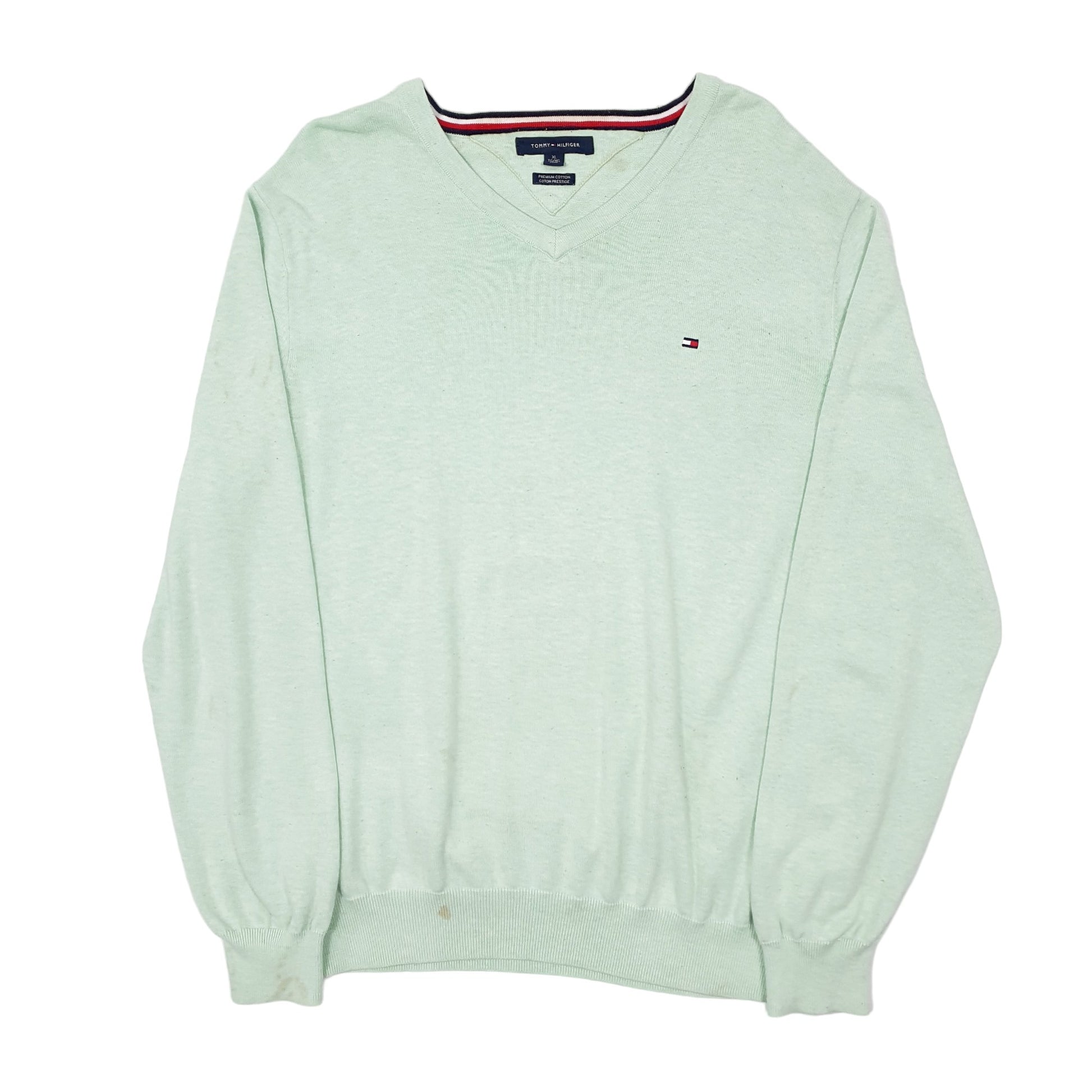 Mens Green Tommy Hilfiger  V Neck Jumper