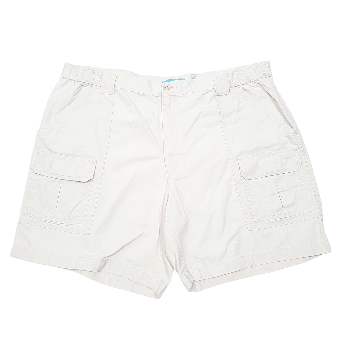 Mens Cream Savane Utility Safari Jungle Elasticated Cargo Shorts
