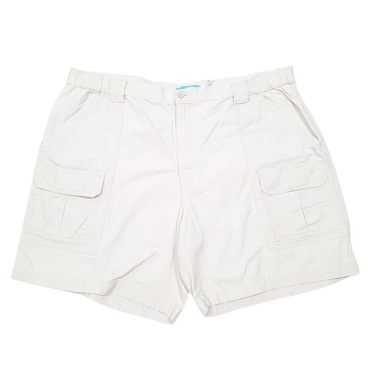 Mens Cream Savane Utility Safari Jungle Elasticated Cargo Shorts