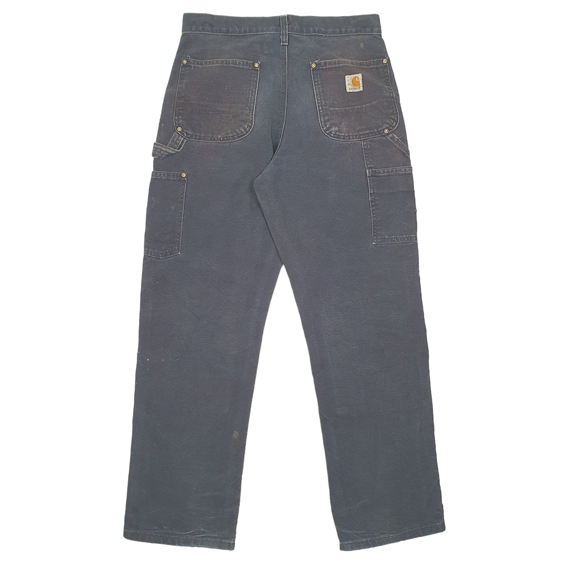 Mens Black Carhartt Double Knee Carpenter Trousers