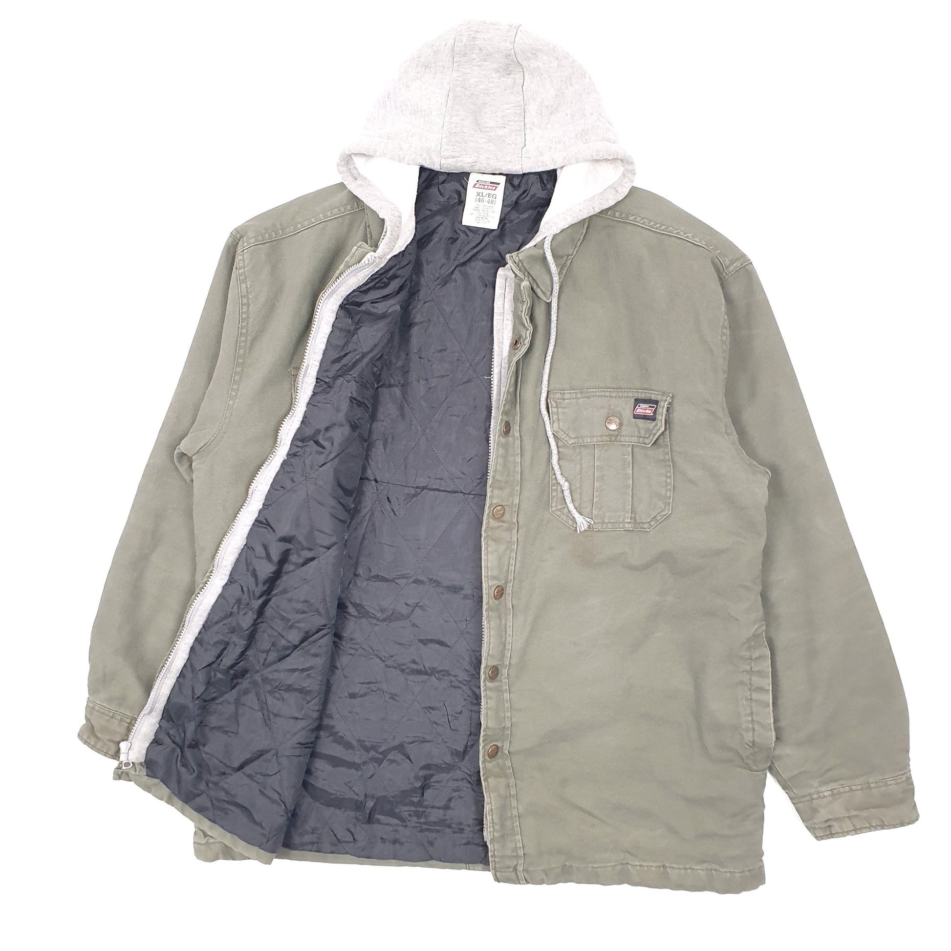 Mens Khaki Dickies Detroit Hoodie Dungaree Coat