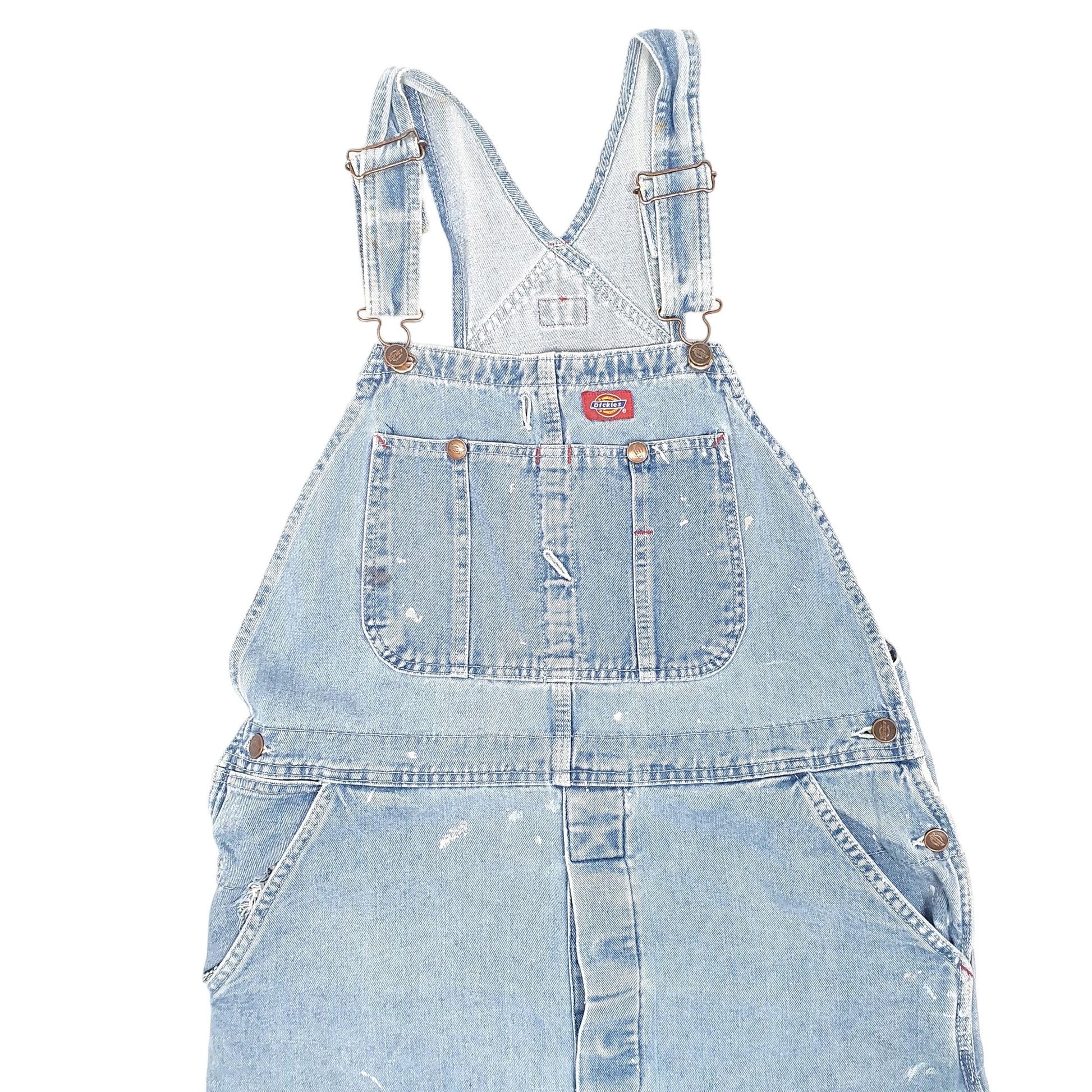 Mens Blue Dickies Denim Jean Overalls Dungaree Trousers