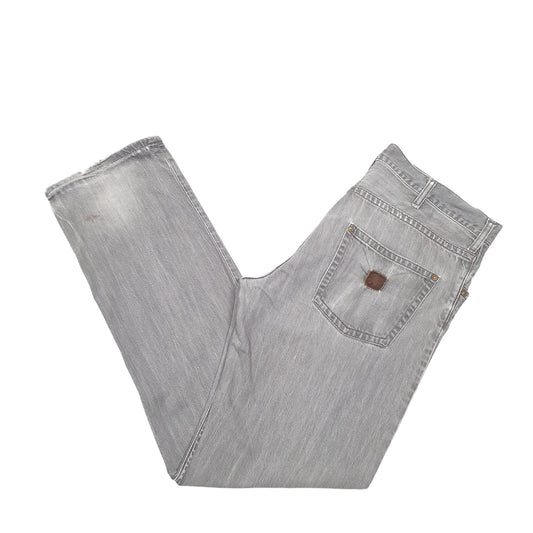 Mens Grey Carhartt Straight WIP Pant Casual JeansW36 L34