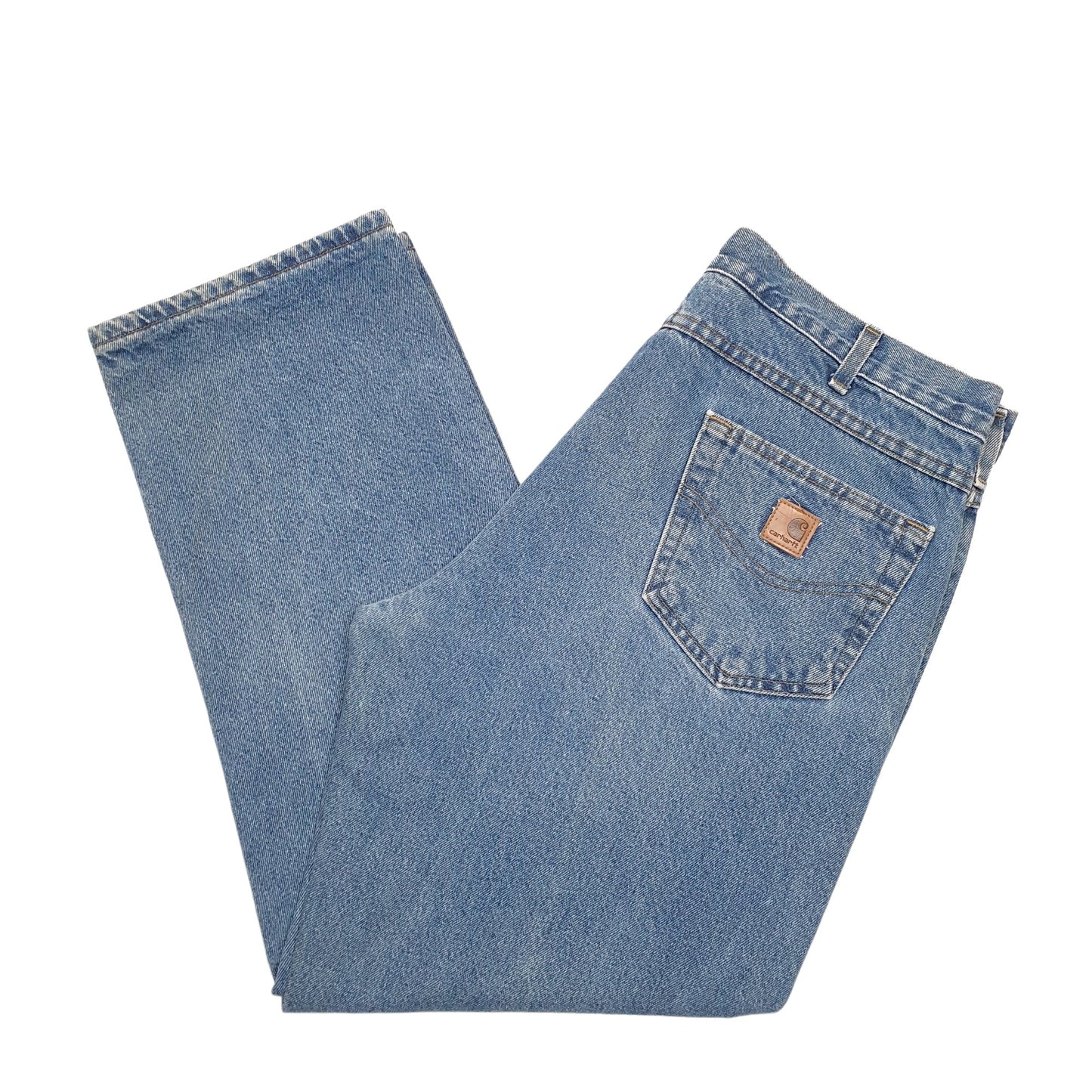 Mens Blue Carhartt B172 Lined Thermal Winter Casual JeansW38 L30