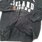 Mens Black NFL Hoodie Oakland Raiders Football Full Zip Jumper