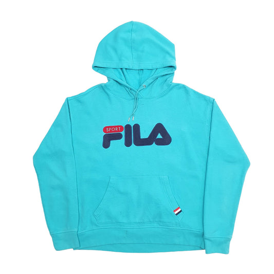 Mens Blue Fila  Hoodie Jumper