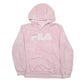 Womens Pink Fila Spellout Hoodie Jumper