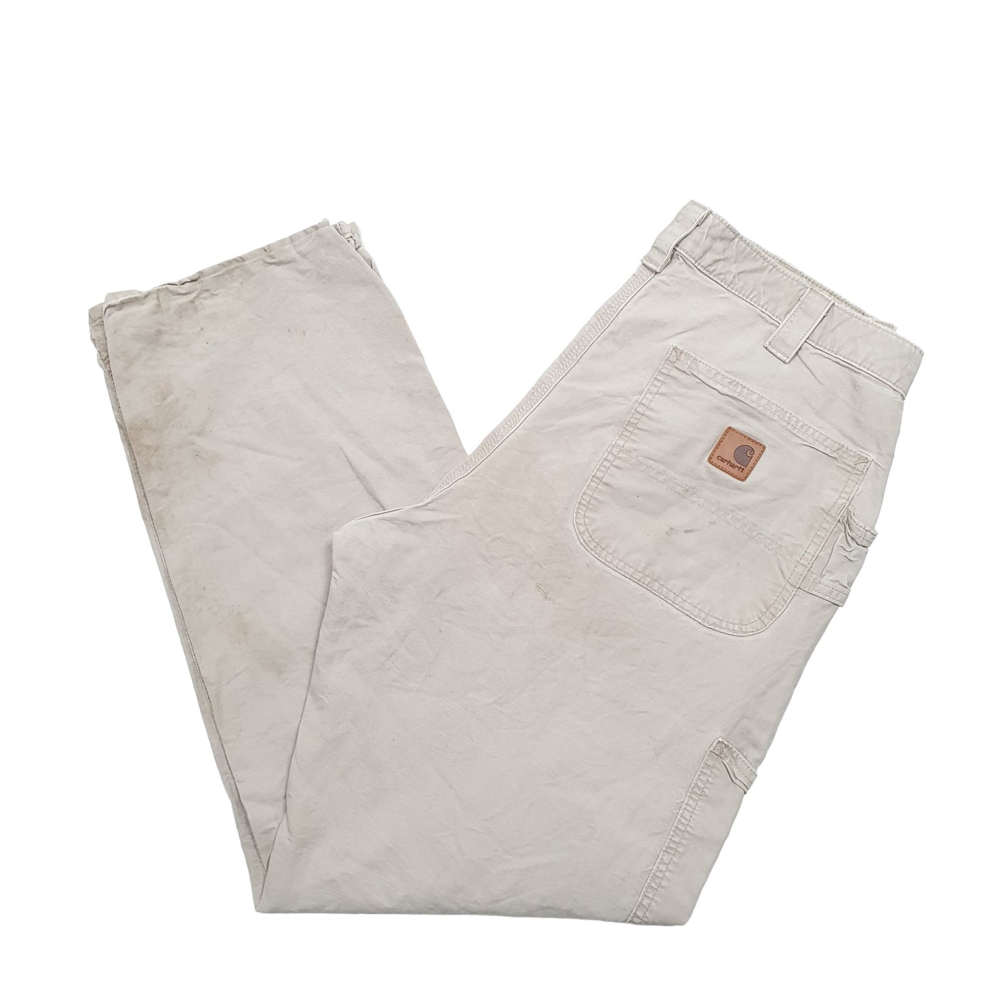 Mens Cream Carhartt B151 Carpenter Trousers