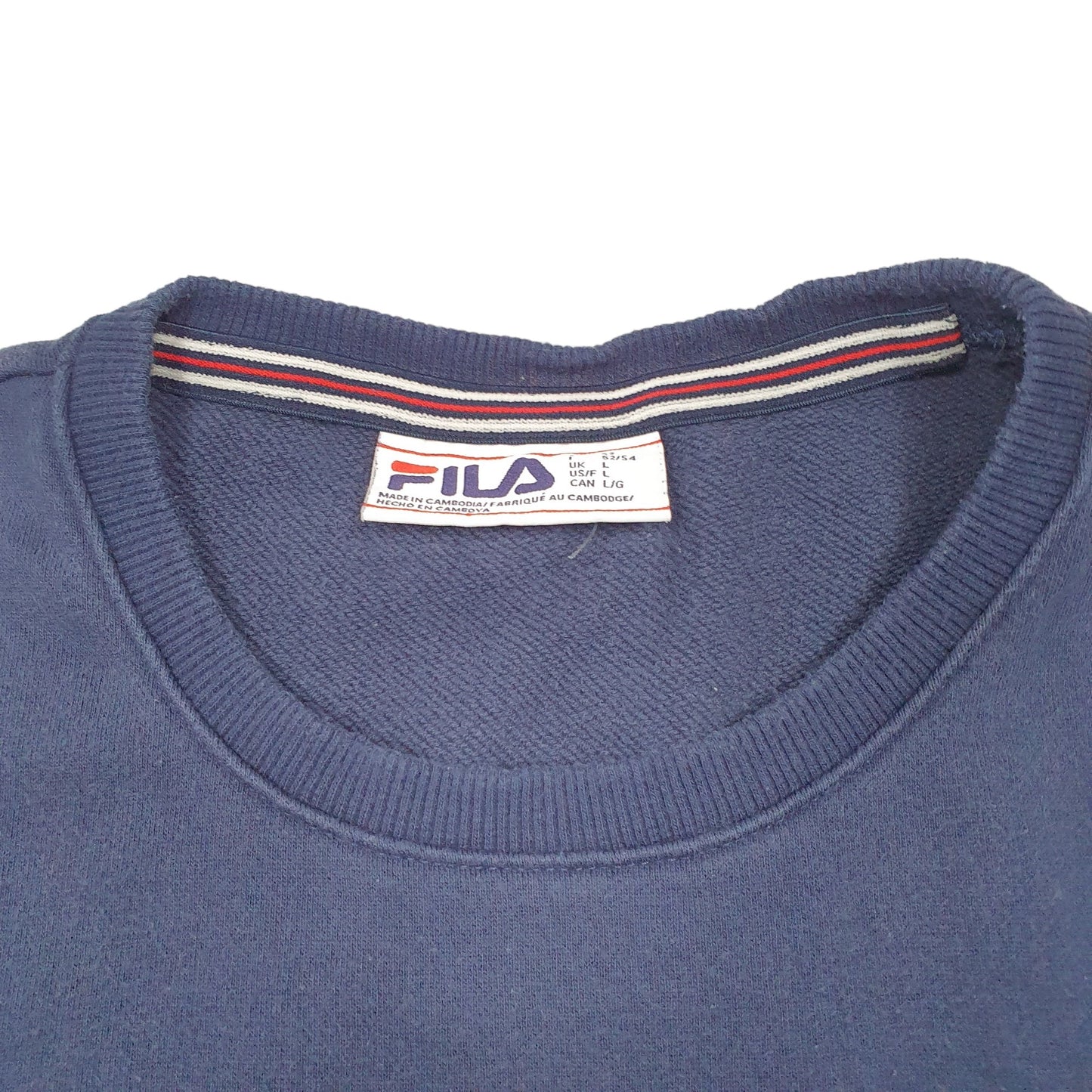 Mens Navy Fila  Crewneck Jumper