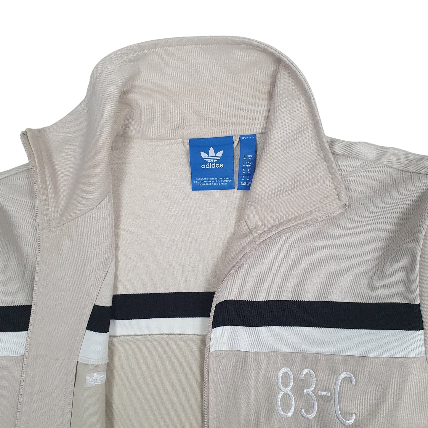 Mens Beige Adidas 83-C Track Top Full Zip Jumper