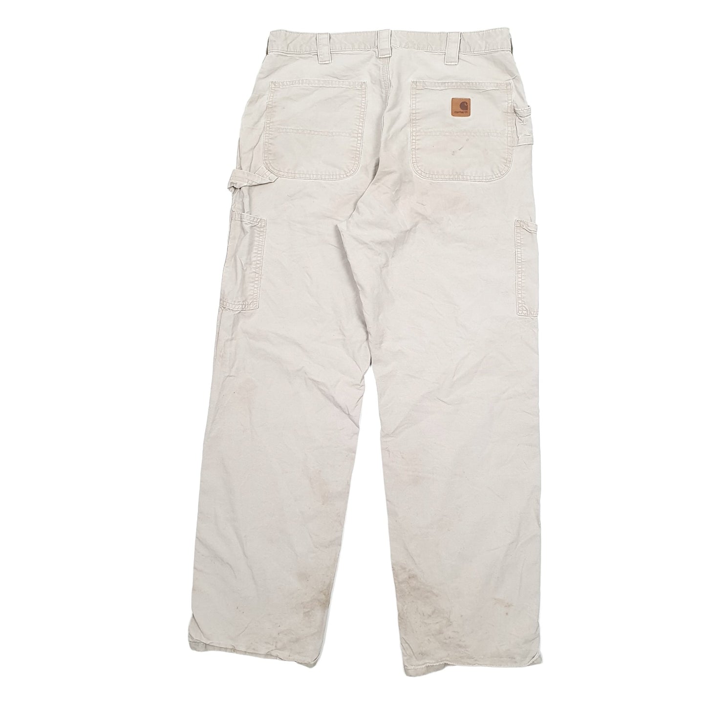 Mens Cream Carhartt B151 Carpenter Trousers