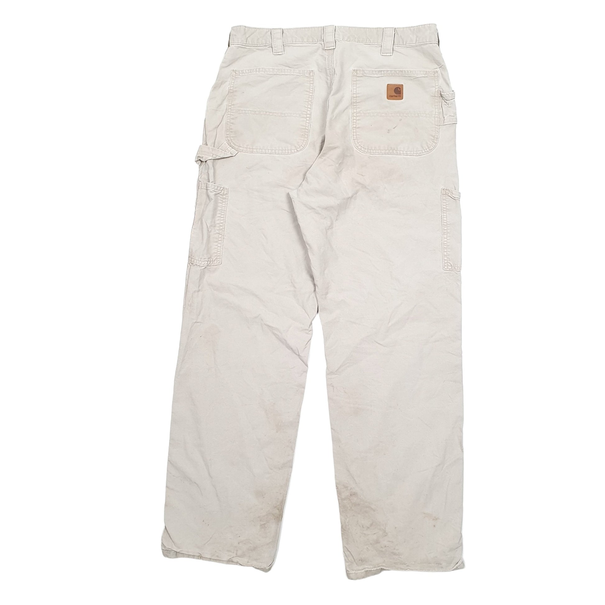 Mens Cream Carhartt B151 Carpenter Trousers