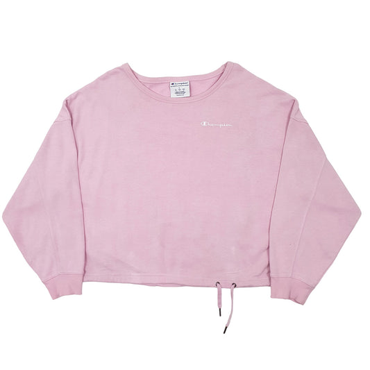 Mens Pink Champion Crop Top Crewneck Jumper