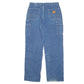 Mens Blue Carhartt Carpenter Cotton Lined Insulated B14 JeansW36 L34