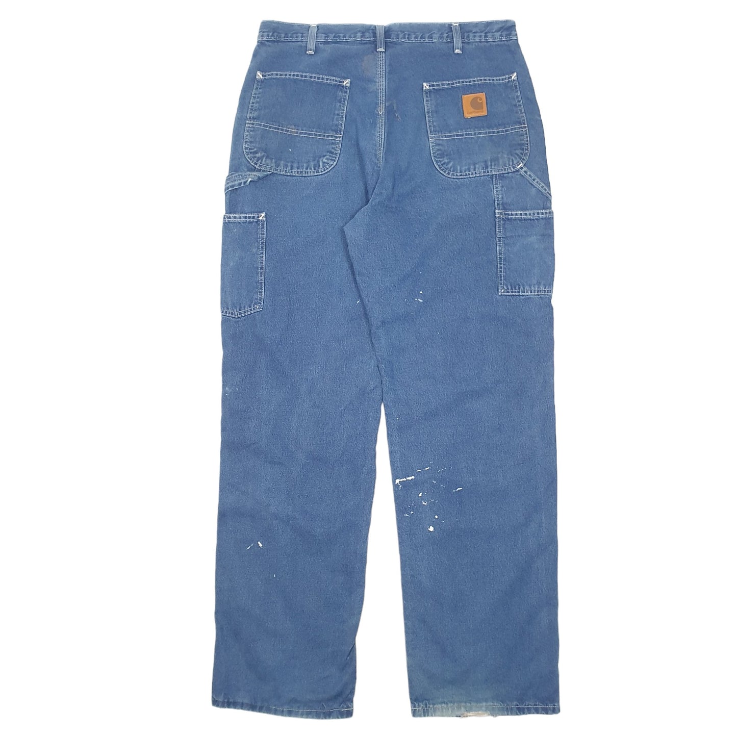 Mens Blue Carhartt Carpenter Cotton Lined Insulated B14 JeansW36 L34