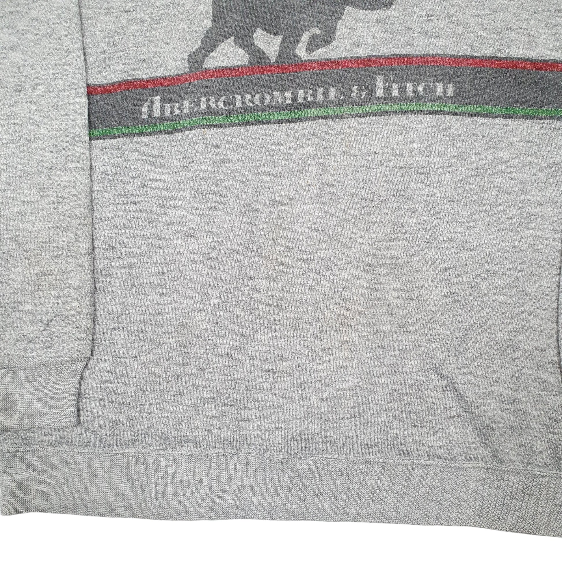 Mens Grey Abercrombie & Fitch Champion Vintage 1980s Crewneck Jumper