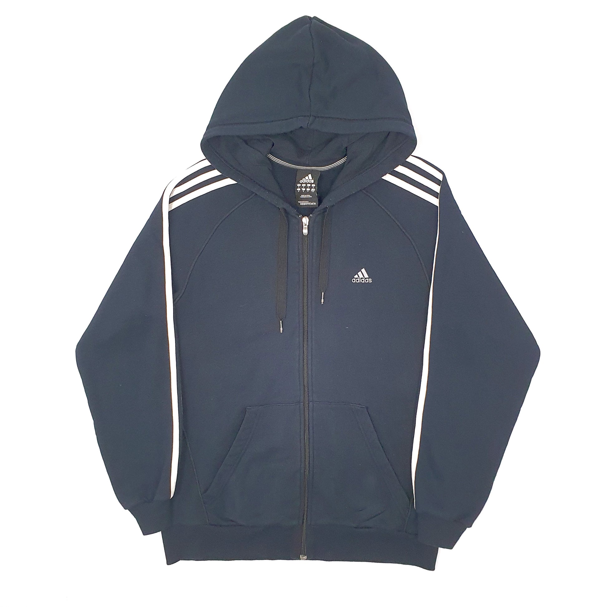 Mens Black Adidas Hoodie Full Zip Jumper