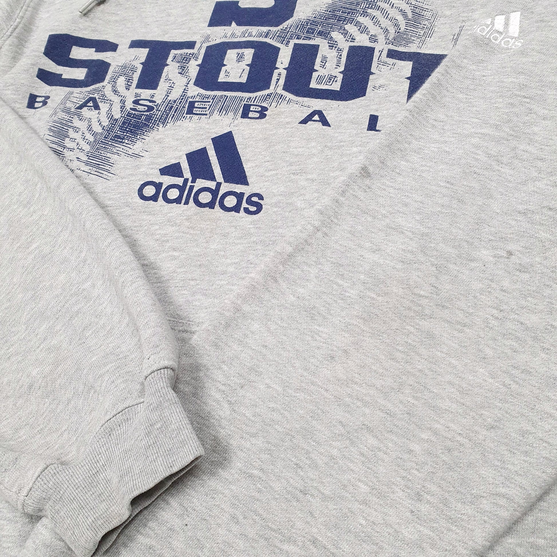 Mens Grey Adidas Stout Baseball Blue Devils Hoodie Jumper