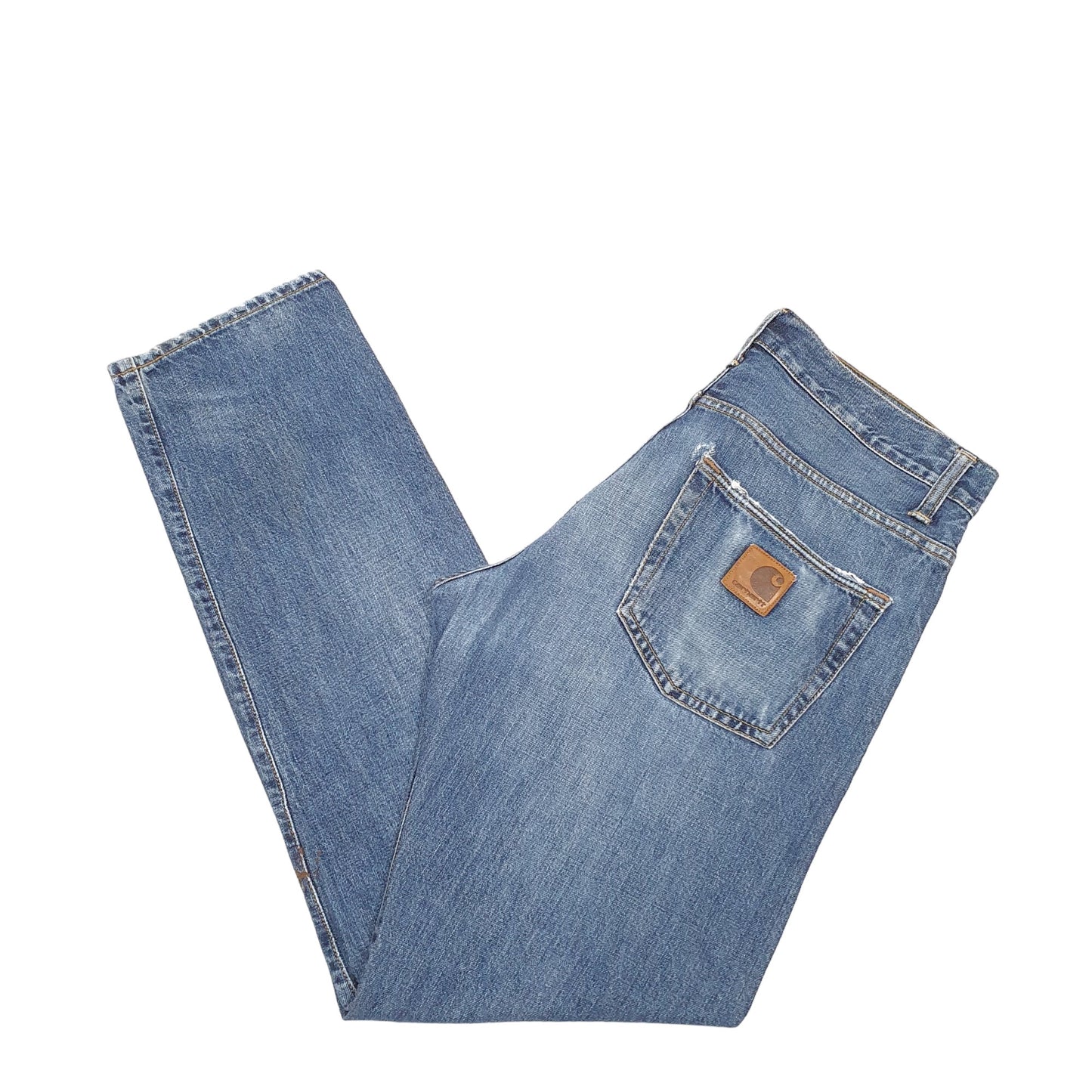 Mens Blue Carhartt Tapered WIP Klondike Pant 2 Casual JeansW33 L32