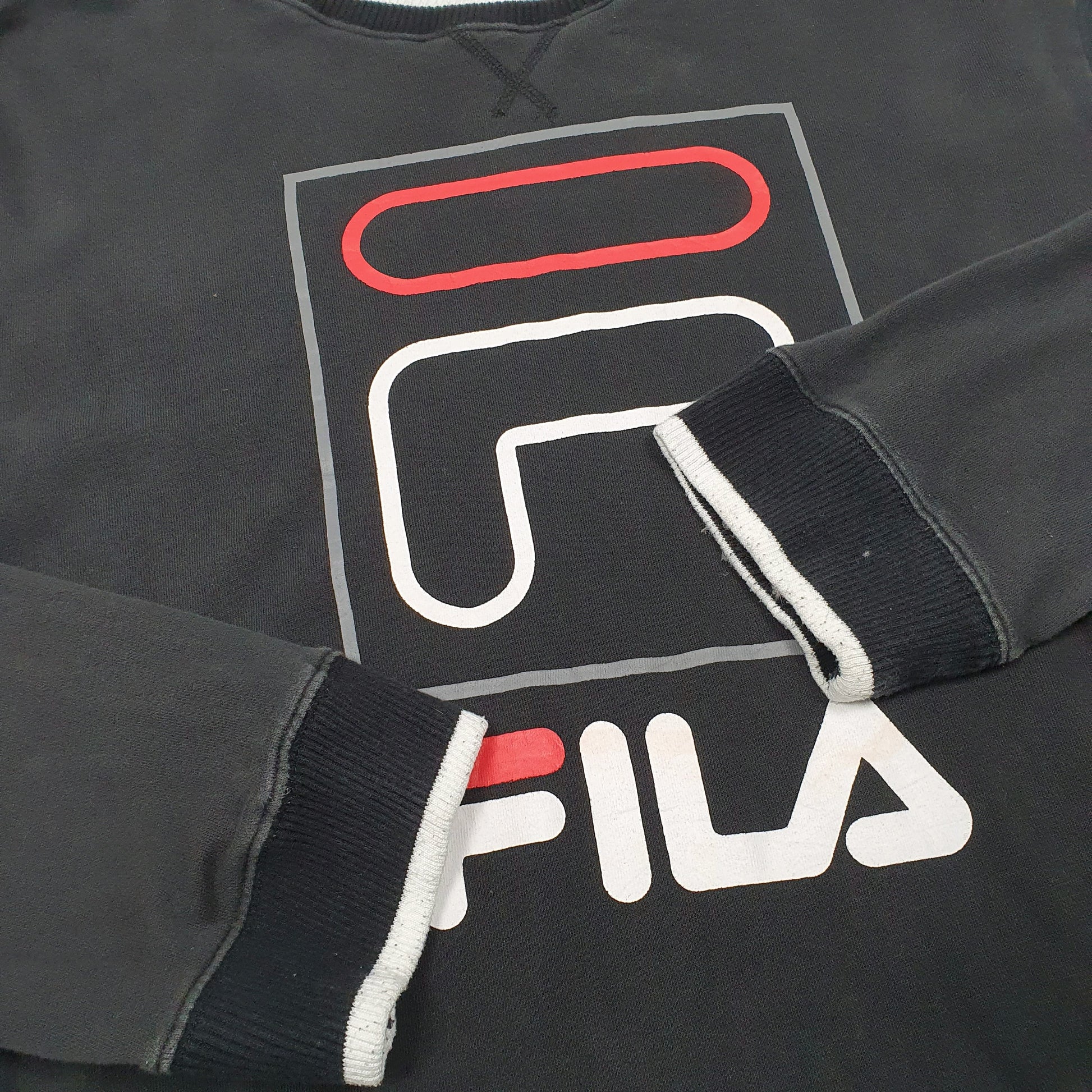 Mens Black Fila  Crewneck Jumper