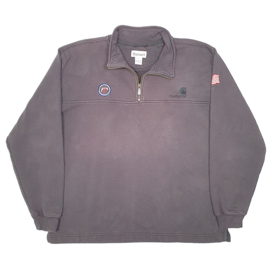 Mens Black Carhartt Workwear USA Quarter Zip Jumper