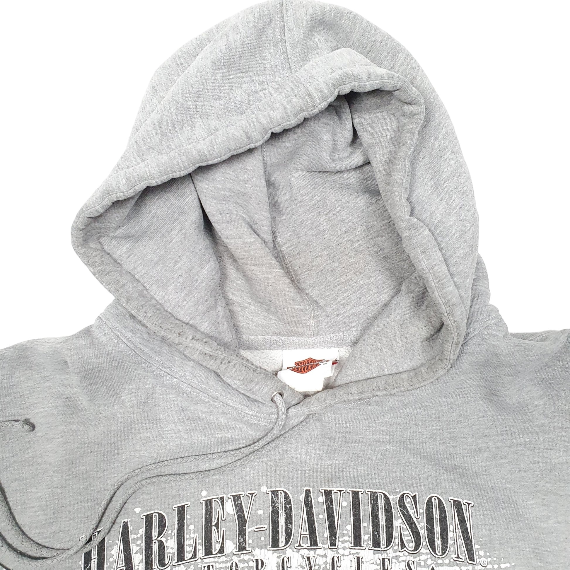 Mens Grey Harley Davidson Biker Motorcycles Skull Bahamas Hoodie Jumper