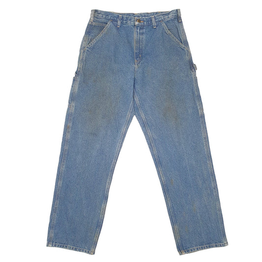 Mens Blue Carhartt Carpenter Original Fit B236 JeansW34 L34