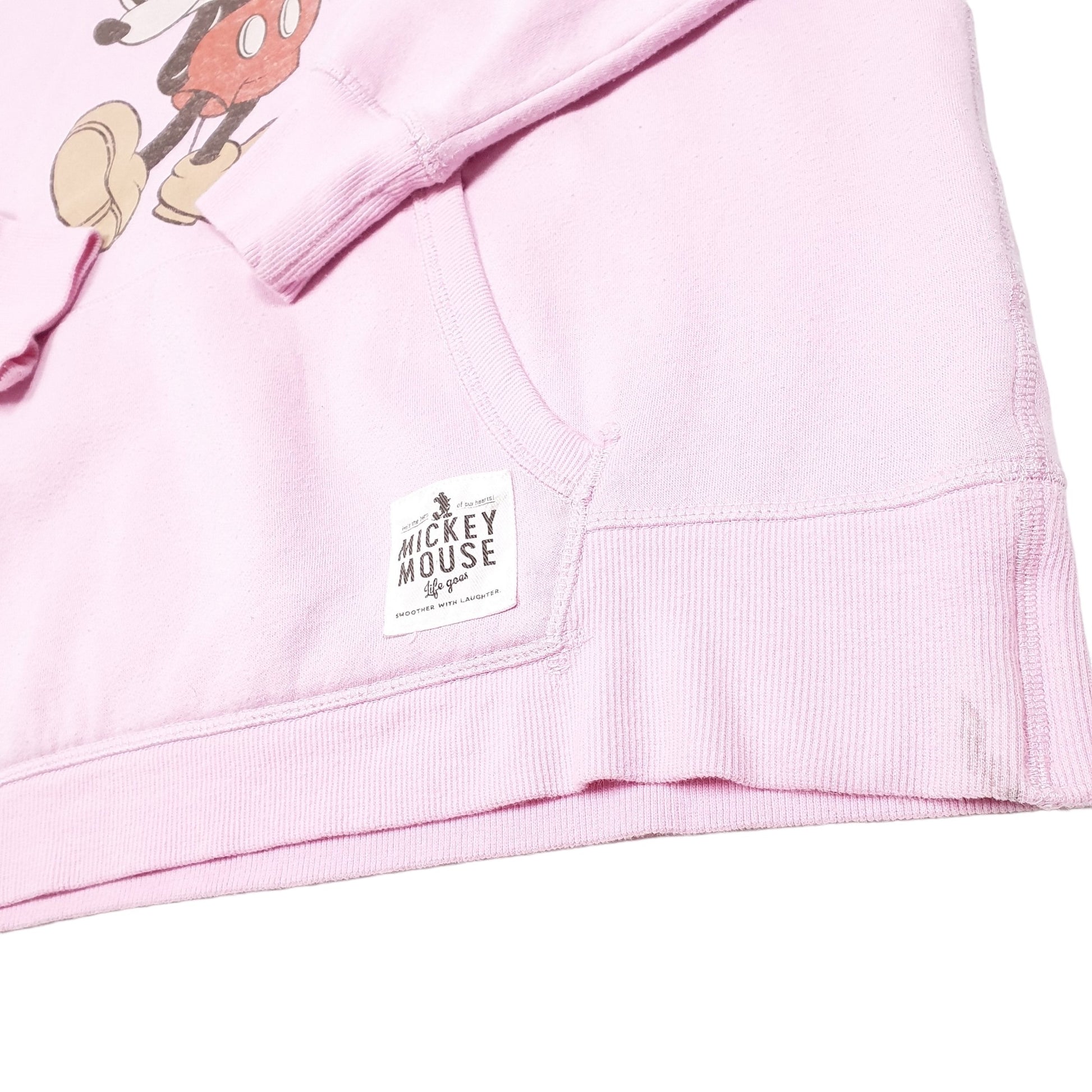 Womens Pink H&M Mickey Mouse LOGG Hoodie Jumper